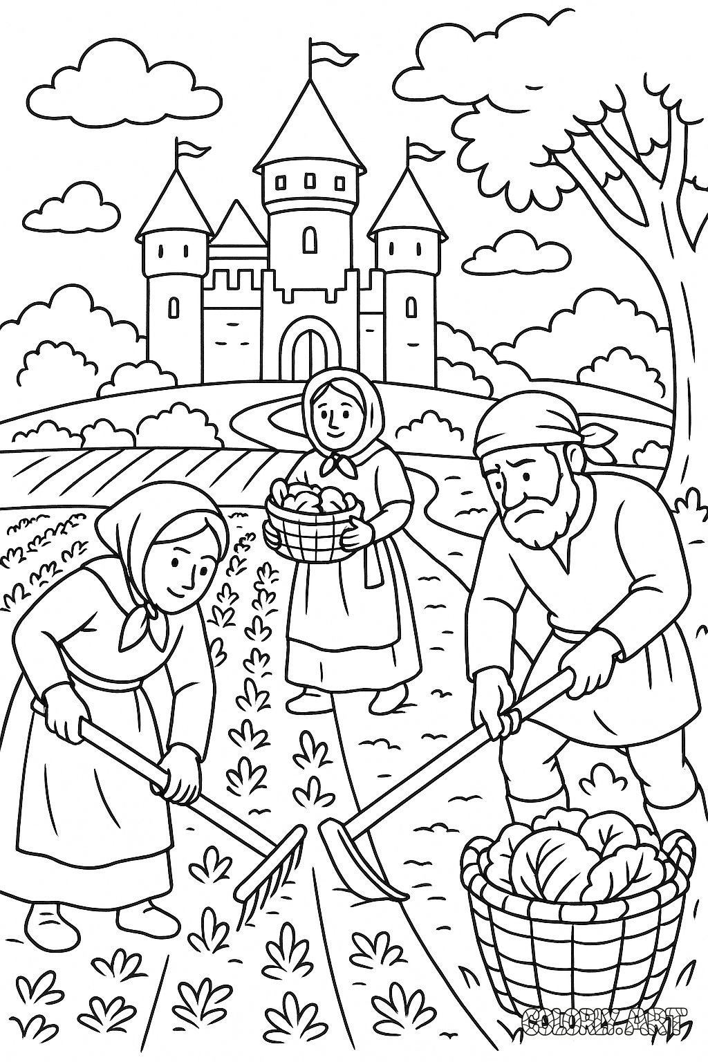 Peasant Kingdom Colouring Scene.png